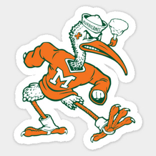 Vintage Sebastian Mascot of Univ. of Miami Mascot Sticker