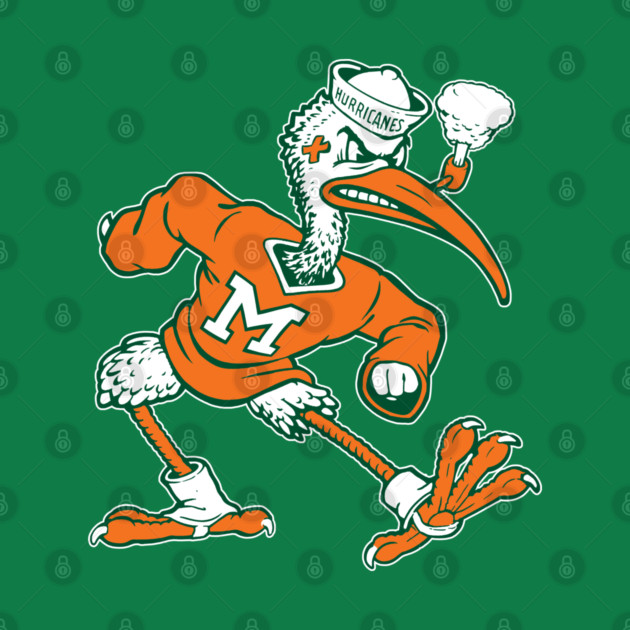 Vintage Sebastian Mascot of Univ. of Miami Mascot by Osprey Tees LLC