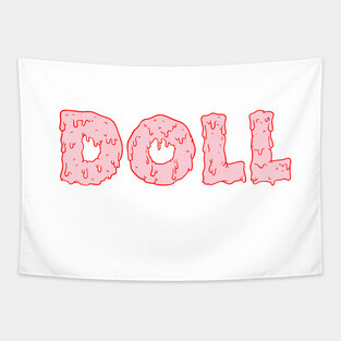 Doll Bubble Gum melted graphic Tapestry