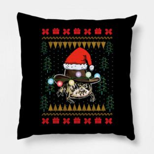 Howdy Rain Frog Ugly Christmas Sweater Pillow