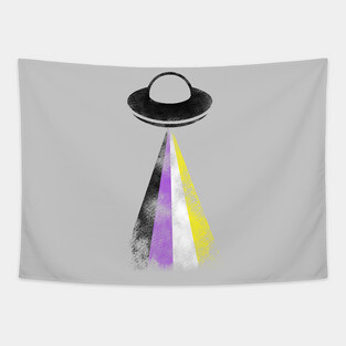 Gaylien Non-Binary Pride UFO Tapestry
