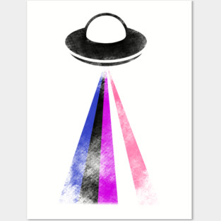 Gaylien Genderfluid Pride UFO Posters and Art