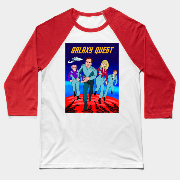 Galaxy Trek Poster Baseball T-Shirt by JoTheZette