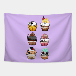 Cupcake Frenchie Tapestry