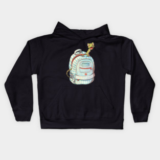 Lizard in Backpack Kids Hoodie