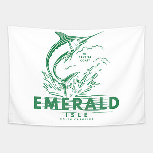 Vintage Marlin Fishing Boat in Emerald Isle, North Carolina Tapestry