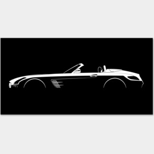 Mercedes-Benz SLS AMG GT Roadster (R197) Silhouette Posters and Art