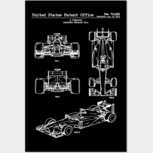 Ferrari Indy Race Car 2013 Patent White Posters and Art