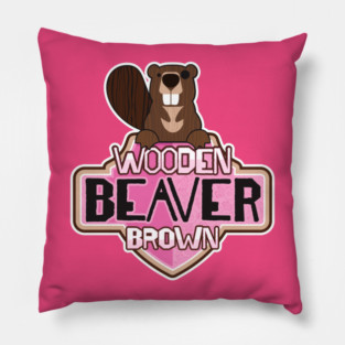 Wooden Beaver Brown Pillow