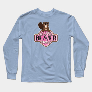 Wooden Beaver Brown Long Sleeve T-Shirt