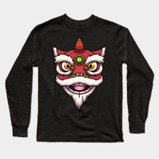 Lion Dance Head Long Sleeve T-Shirt