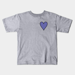 Valentines Day Small Periwinkle Blue Heart Line Drawing Kids T-Shirt