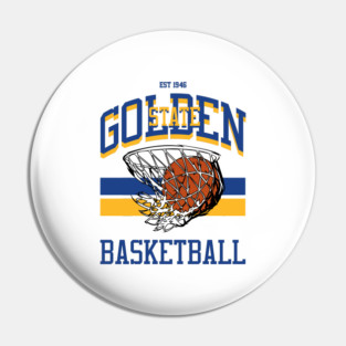Varsity style Golden State Basketball Pin