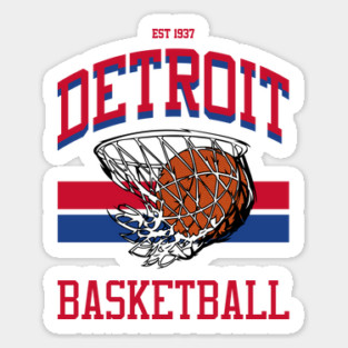 Varsity Style Detroit Basketball Sticker
