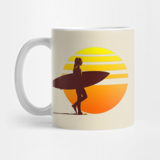 Surfer Girl Sunset Mug