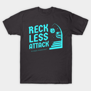 Reckless Attack Podcast Main Logo Bright Blue T-Shirt