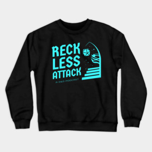 Reckless Attack Podcast Main Logo Bright Blue Crewneck Sweatshirt