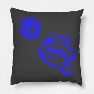 Reckless Attack Podcast Dice Logo Dark Blue Pillow