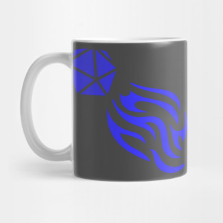 Reckless Attack Podcast Dice Logo Dark Blue Mug