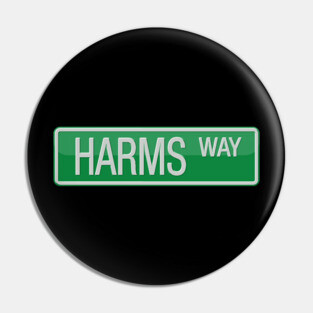 Harms Way Road Sign Pin