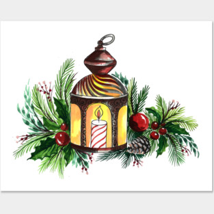 Candle Christmas Light Lantern Posters and Art