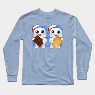 Chibi Stay Puft Marshmallow Man Smore Time! Long Sleeve T-Shirt