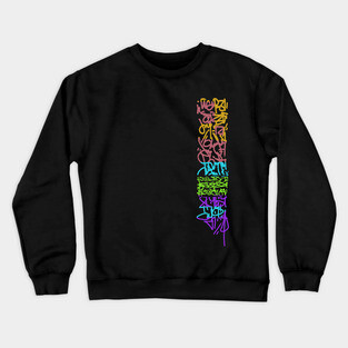 Color Graffiti Tag / Happy Crewneck Sweatshirt