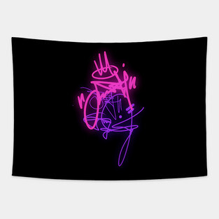 Graffiti Tag / Neon Letter Tapestry