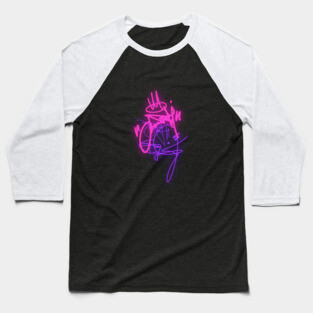 Graffiti Tag / Neon Letter Baseball T-Shirt