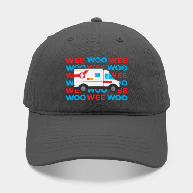 Wee Woo Wee Woo - Cute EMS EMT Ambulance Driver, Funny Toddler Siren Noise Hat
