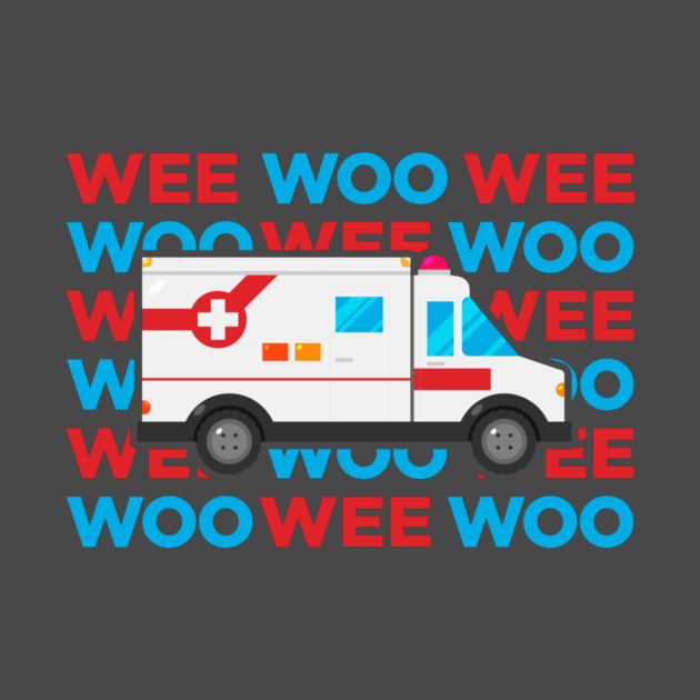 Wee Woo Wee Woo - Cute EMS EMT Ambulance Driver, Funny Toddler Siren Noise Hat