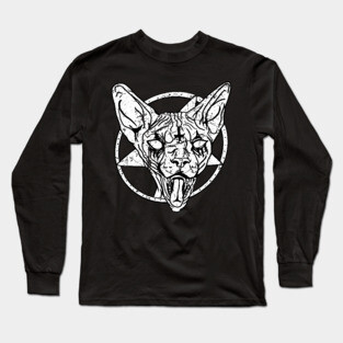 Death Metal Sphynx Cat Long Sleeve T-Shirt
