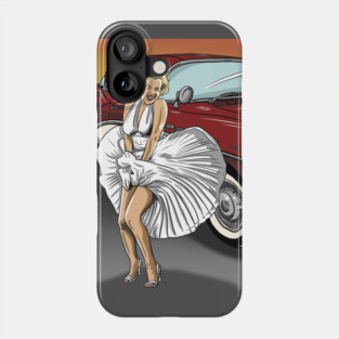 Marilyn Monroe with 1957 Buick Century Phone Case