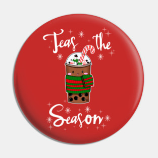 Teas the Season Boba Tea Pin