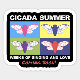 Cicada Summer Retro Theme Pop Art Meme product Sticker