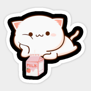 Cat Strawberry Milk Anime Japanese Kawaii Sticker