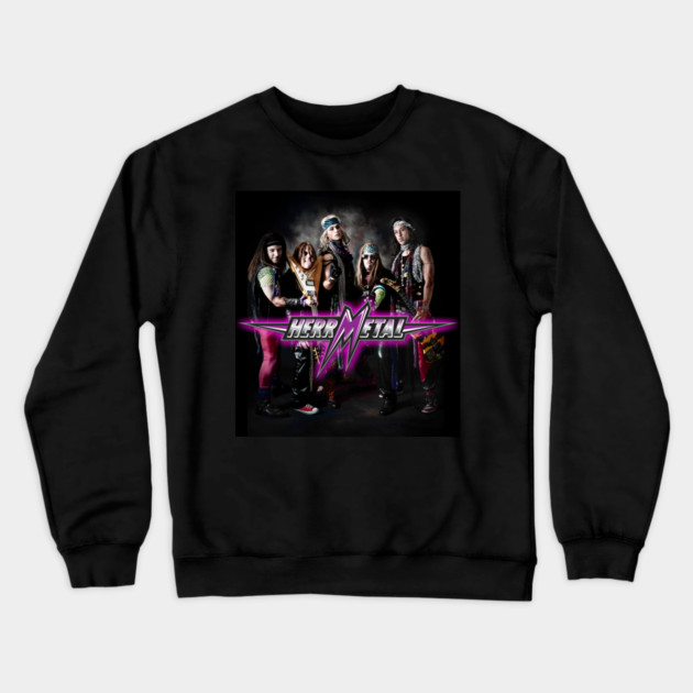 Herr Metal Full Band + Logo Crewneck Sweatshirt by Herr Metal Merch Store
