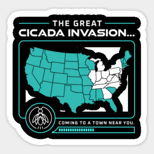 Cicada Invasion Coming to These States in US Map Fun design Sticker