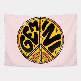 Gemini Peace Sign Tapestry