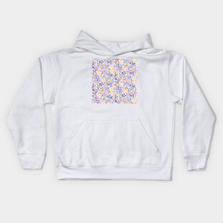 Ditzy Floral in Very Peri , pink and yellow Kids Hoodie