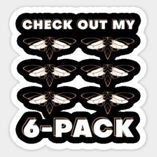 Check Out My Six Pack Cicada Minimalist Pun Hilarious Design product Magnet