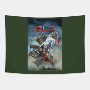 Theoden Throws Down the Captain of the Haradrim Tapestry