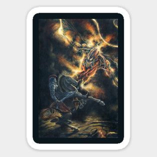 Gothmog Attacks Fingon, King of the Elves Sticker