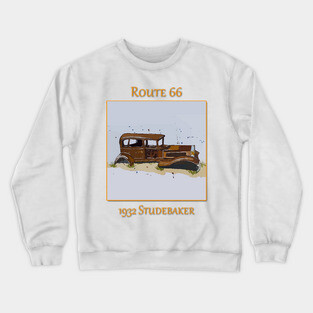 1932 Studebaker on Route 66 in Petroglyph National Park Crewneck Sweatshirt