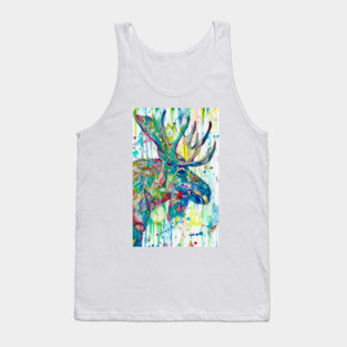 MOOSE watercolor portrait Tank Top
