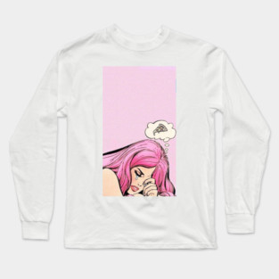 Pink Lady Crying Long Sleeve T-Shirt