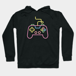 Faux Neon Game Console Controller Gamer Hoodie