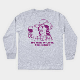wine o'clock Kids Long Sleeve T-Shirt