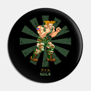 Guile Street Fighter Retro Japanese Pin