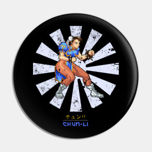 Street Fighter Chun Li Retro Japanese Pin